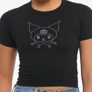 Hot topic Sanrio Kuromi rhinestoned baby tee short sleeve top